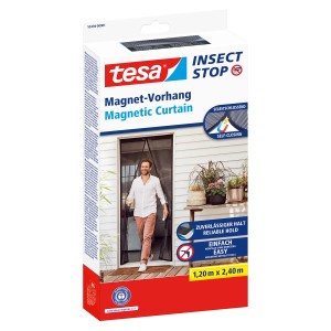 Tesa Kurtyna magnetyczna 1,2x2,4m antracyt, moskitiera na drzwi balkonowe i tarasowe.
