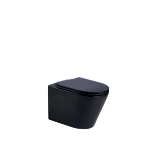 Czarna miska wisząca WC (t.b.t.) do nowoczesnych łazienek.