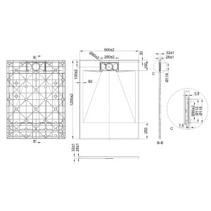 Invena Brodzik Alvero struktura kamienia czarny 120x90x2,6 cm