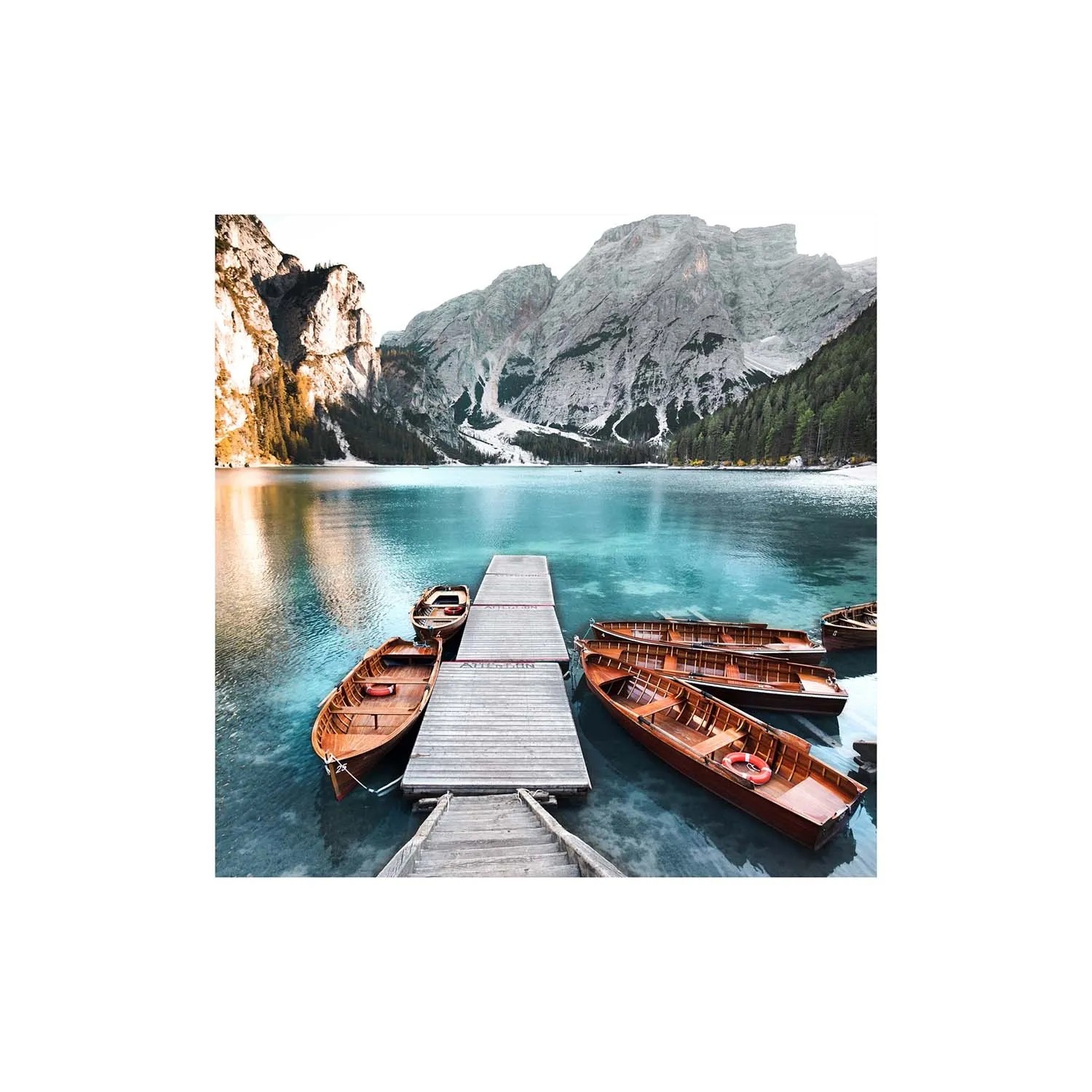 Obraz na szkle TYROL BOATS 30 cm x 30 cm