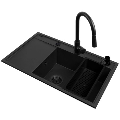 Pyramis Zlewozmywak Paros z baterią prawy 1-kom. volcano 79x50 cm