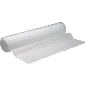 Rolka folii bąbelkowej, 1 m x 5 m, przezroczysta, do ochrony delikatnych przedmiotów.