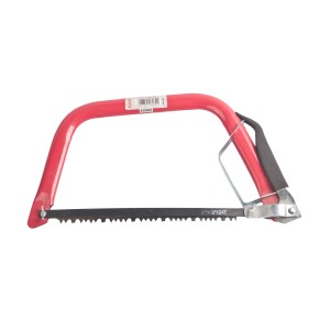 Czerwona piła ramowa, długość brzeszczotu 300 mm, do drewna i metalu.