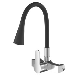 Granitan Bateria kuchenna ścienna Flexo czarna