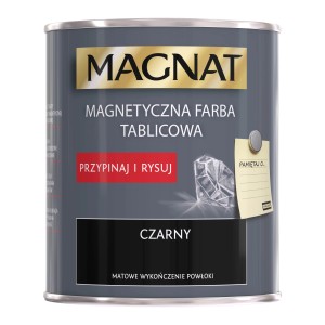 Puszka farby magnetycznej Magnat Tablicowa, kolor czarny, matowe wykończenie.