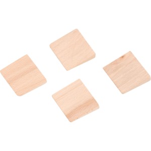 Cztery drewniane kliny LUX do siekier 1000 g i 1250 g, odpowiednie do dodatkowego klinowania uchwytów szczelinowych.