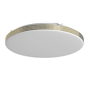 Biała lampa sufitowa LED Plafony ze złotymi akcentami.