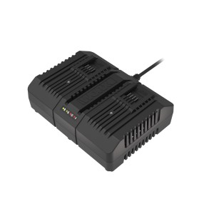 Worx 20 V Dual Charger WA3883 do akumulatorów elektronarzędzi, ładuje dwa akumulatory jednocześnie.