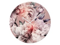 Zegar Glass Clock LIGHT PINK śr. 30 cm