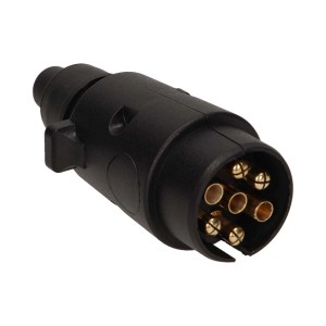 Czarne 7-pinowe złącze do akcesoriów przyczep.