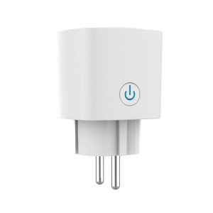Biała inteligentna wtyczka do automatyki domowej.