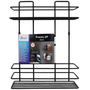 Sepio Półka Presto 2 półki prosta czarna 24x11,5x36