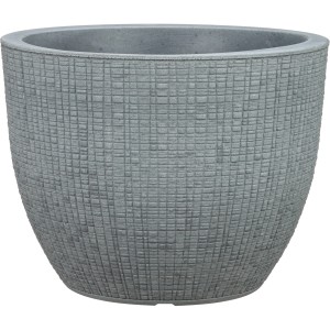Donica Scheurich Barceo, Ø 39 cm, Stony Grey, doniczka z fakturą kory do użytku wewnątrz i na zewnątrz.