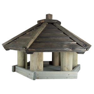 Drewniany karmnik dla ptaków z dachem, część kategorii: Karmniki dla ptaków.