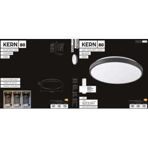 Goldlux Plafon LED KERN z pilotem 80W 3000-6000K 9200lm śr. 80cm czarny