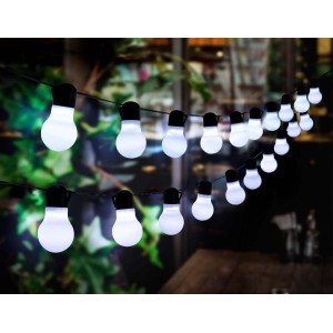 t.b.t. Solarne łańcuchy świetlne z białymi żarówkami do użytku zewnętrznego.