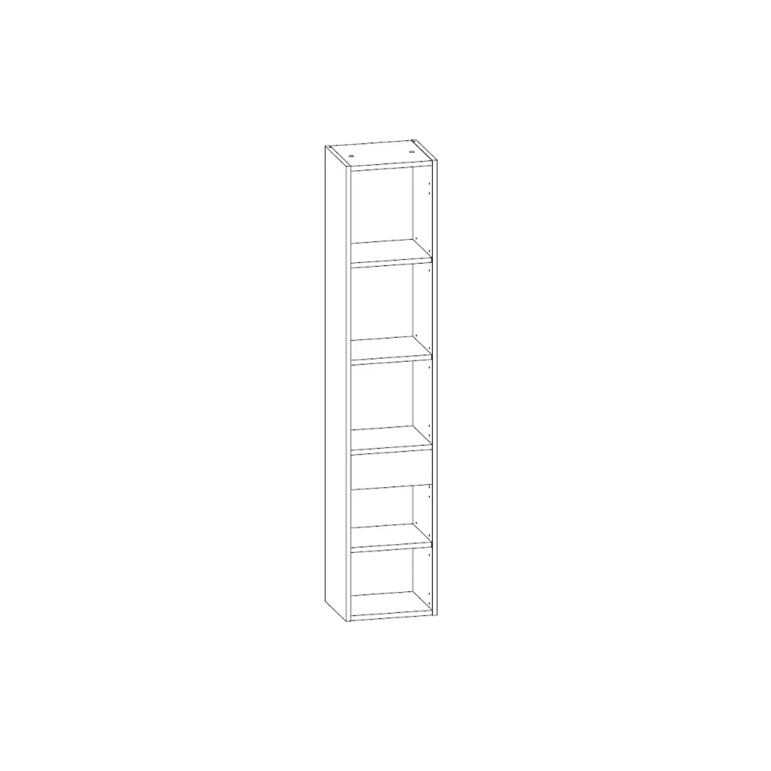 Wąska, wysoka szafka łazienkowa: Szafka wysoka z otwartymi półkami.