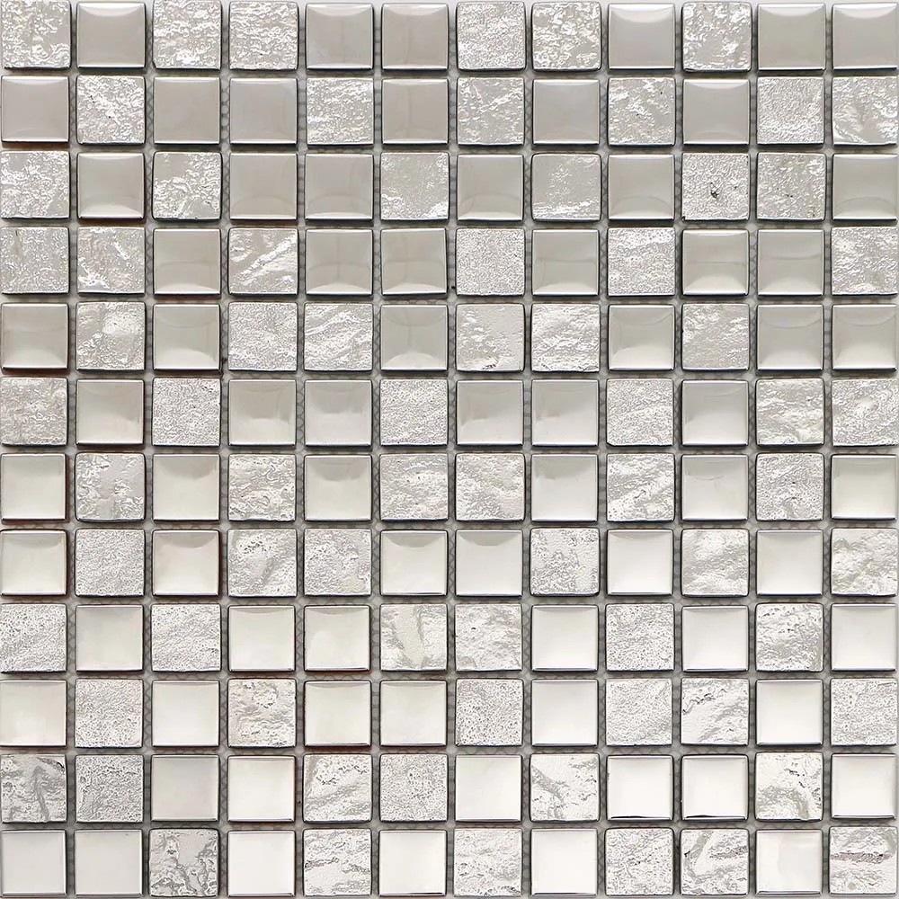 Mozaika szklana srebrna 30 cm x 30 cm