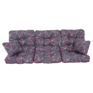 Zestaw poduszek na meble ogrodowe t.b.t. z geometrycznym wzorem.