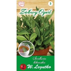 Zdjęcie opakowania nasion szałwii lekarskiej (Salvia officinalis) do uprawy ziół.