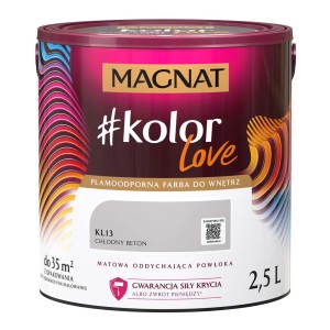 MAGNAT #kolor Love farba do ścian, odcień KL13 Chłodny Beton, puszka 2,5L.