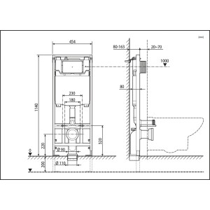 Roca Zestaw podtynkowy Gap Round AcOne z miską WC 54 cm