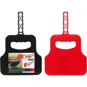 Czarny i czerwony wachlarz do grilla, akcesoria do grilla.