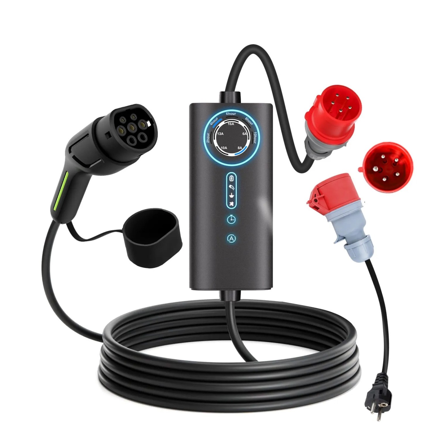 Junsun Ładowarka EV 11 kW 6 m Kabel Typ 2 3-fazowy 6-16A z Adapter
