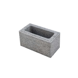 Szary betonowy pustak do ścian, obrzeży i palisad.