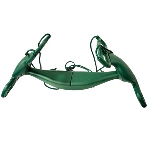 4IQ Podwójna huśtawka z podnóżkami ciemno zielona 59 x 81 x 39 cm