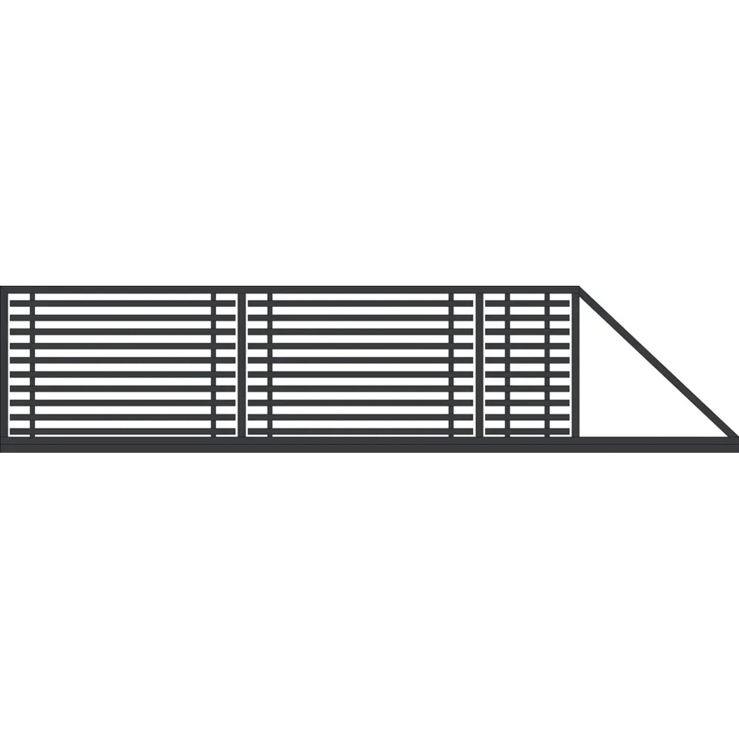 Jarmex Brama Rimini przesuwna prawa z napędem antracyt mat 400x135 cm