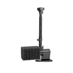 Czarna pompa do oczka wodnego z filtrem do oczek ogrodowych.