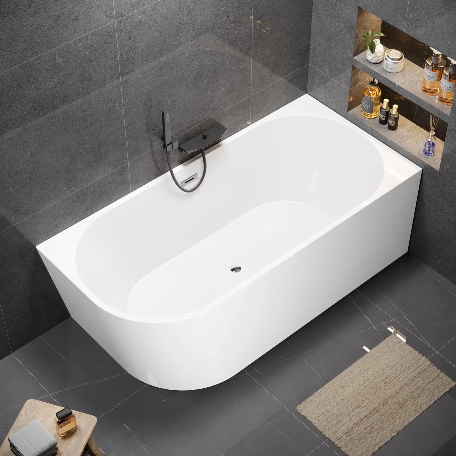 Wanna Pula Prawa 170 wolnostojąca przyścienna biała biały 170 x 80_3