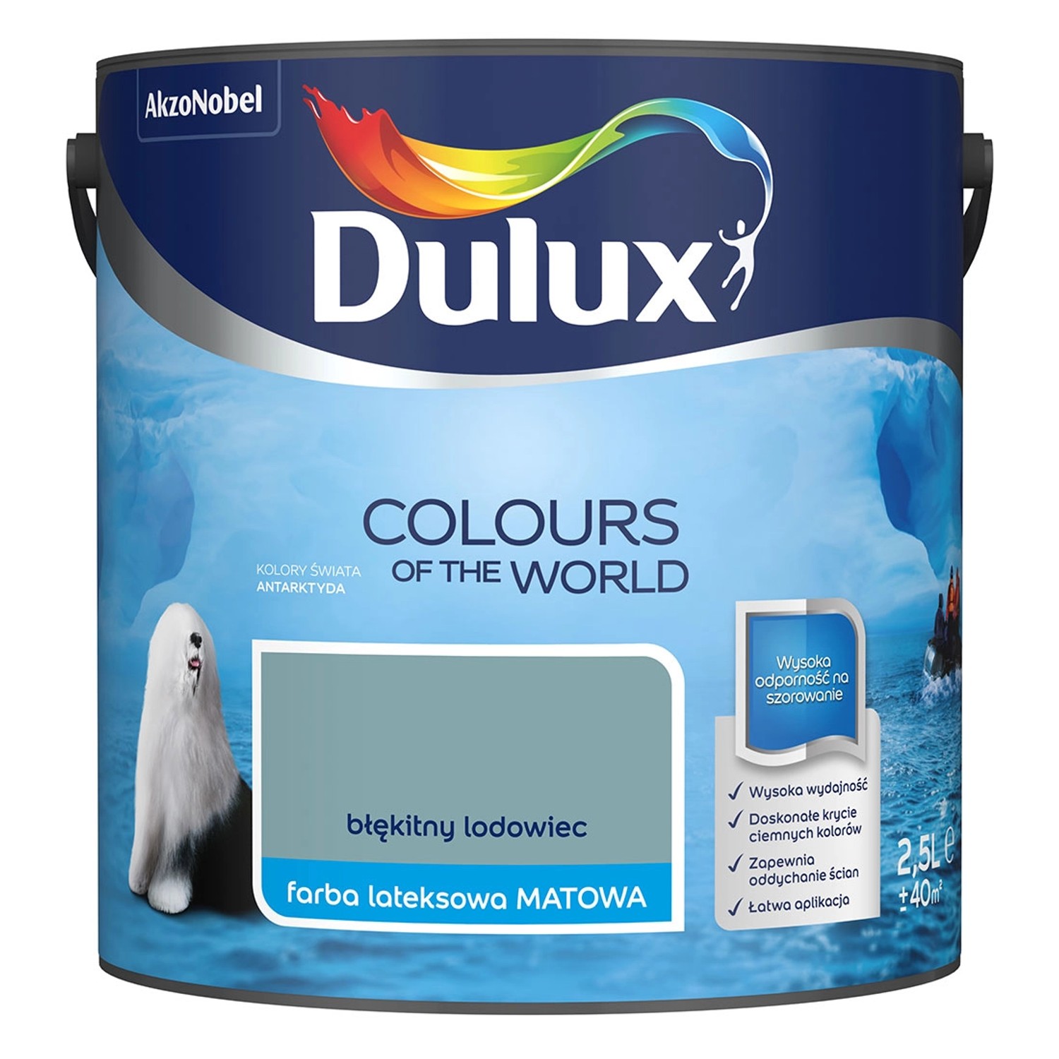 Фото - Фарба / емаль Dulux Farba  Kolory Świata błękitny lodowiec 2,5 l 