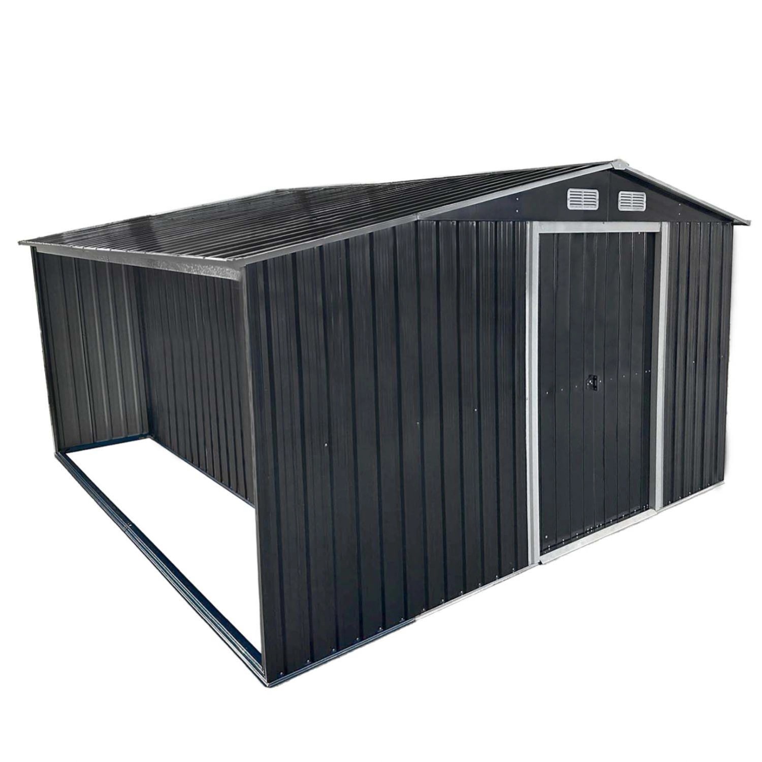 4IQ Stalowa narzędziownia z drewutnią 10 m3