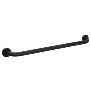 Czarny uchwyt łazienkowy dla bezpieczeństwa.