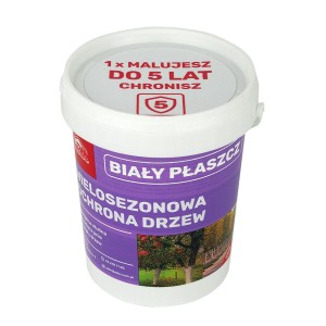 Wiadro wapna ogrodowego (Wapno ogrodowe) do ochrony drzew.