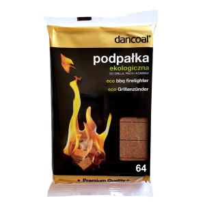 Dancoal Podpałka ekologiczna do grilla, 64 sztuki. Rozpałka do grilla, pieca i kominka.