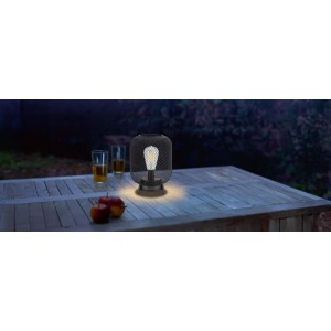 Lampa solarna stojąca na nóżkach wys. max. 68 cm IP44 metalowa czarna