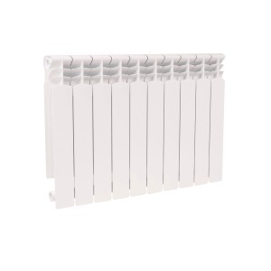 Biały grzejnik żeberkowy do montażu na ścianie, kategoria: Grzejniki.