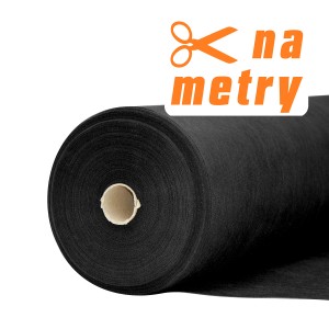 Rolka czarnej folii/włókniny, dostępna na metry.