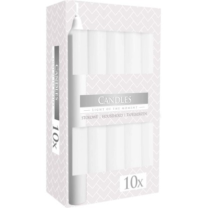 Świeca stołowa biała - 10 szt.
