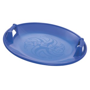 Niebieski talerzowy ślizg t.b.t. z uchwytami i nadrukiem "Speed".