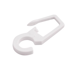 Biały haczyk do marszczenia Gardinia z tworzywa sztucznego do zasłon.