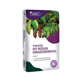 Worek ziemi do roślin owadożernych, marka Sobex, 5 litrów.