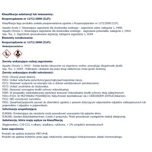 Karta charakterystyki preparatu do gruntowania drewna t.b.t. z ostrzeżeniami o zagrożeniach i środkami bezpieczeństwa.