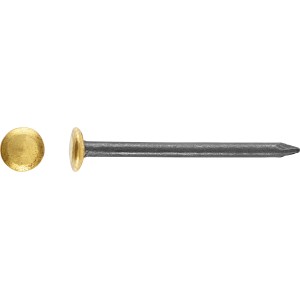 Gwoździe stalowe LUX z mosiężną główką, 2,5x40 mm, zestaw 20 szt. Idealne do mocowania w murze i twardym drewnie.