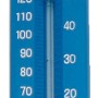 Niebieski termometr basenowy Summer Fun Standard ze skalą i sznurkiem.