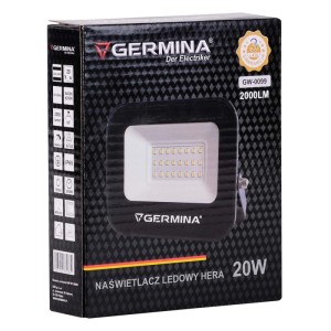 Germina Naświetlacz LED HERA 20W 6400K 2000lm IP65 czarny