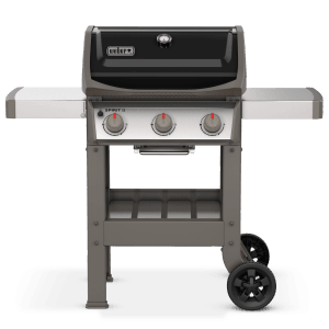 Grill gazowy Weber Spirit II, grill z trzema palnikami i stolikami bocznymi.